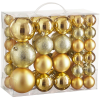  LAALU díszkészlet: vegyes kerek arany díszek 4, 6, 8 cm, 46 db (LAU-6234)