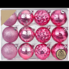  LAALU díszkészlet - vegyes kerek világos rózsaszín díszek 6 cm, 12 db (LAU-6177)