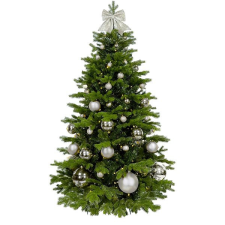 LAALU feldíszített karácsonyfa - Ezüstkarácsony II, 73 dísz, 150 cm műfenyő
