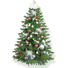 LAALU feldíszített karácsonyfa - Polárvörös II, 213 dísz, 360 cm műfenyő