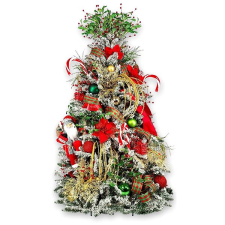 LAALU feldíszített karácsonyfa - Santa Claus, 87 dísz, 210 cm műfenyő
