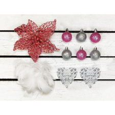  LAALU Gyöngyszív díszkészlet, max. 100 cm fákhoz (LAU-2205-OZM) karácsonyi dekoráció