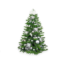 LAALU karácsonyfa díszítve - ÉSZAKI SARK FEHÉR II, 200 dísz, 450 cm műfenyő