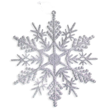 LAALU Karácsonyi dísz - csillámos hópehely, 17,5 cm karácsonyfadísz