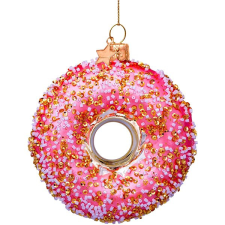 LAALU karácsonyi dísz: Donut 11 cm, rózsaszín karácsonyfadísz