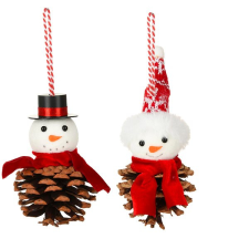 LAALU Karácsonyi dísz - hóember, 9 cm, 2 db karácsonyfadísz