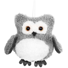 LAALU Karácsonyi dísz - textil bagoly, szürke, 10 × 11 cm karácsonyfadísz