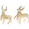 LAALU Karácsonyi díszítés - rénszarvas, krémszínű, 22×35 cm, 2 db