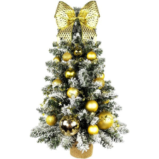 LAALU LED fényekkel díszített karácsonyfa - Aranykarácsony, 34 dísz, 60 cm műfenyő