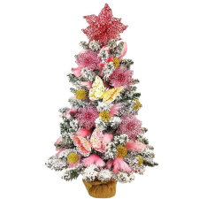 LAALU LED fényekkel díszített karácsonyfa - Cukorka - 45 db dísz, 60 cm műfenyő