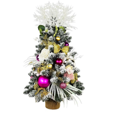 LAALU LED fényekkel díszített karácsonyfa - Rózsaszín varázslat, 37 dísz, 60 cm műfenyő