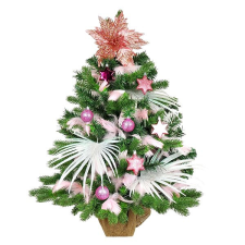 LAALU LED fényekkel díszített karácsonyfa - Tündércsillag, 27 dísz, 60 cm műfenyő