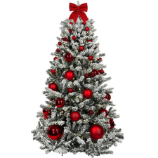 LAALU Vánoční stromek zdobený - ČERVENÉ VÁNOCE, 73 ks ozdob, 150 cm műfenyő