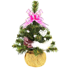 LAALU Vánoční stromek zdobený v květináči - TINY 2, 13 ks ozdob, 25 cm műfenyő