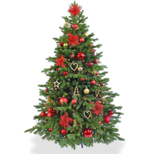 LAALU Vánoční stromek zdobený - VÁNOČNÍ HVĚZDY, 136 ks ozdob, 240 cm műfenyő