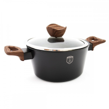 Lábas fedővel márványbevonattal fekete/rózsafa átm.20cm 2,5l BH-1716 edény
