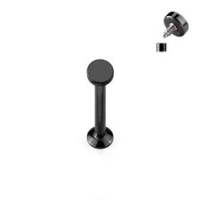 Labret 3mm-es lemez díszítéssel (fekete színű) testékszer