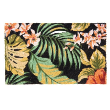 Lábtörlő 75x45cm, kókusz-PVC, virágos-leveles lakástextília