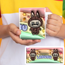  Labubu bögre - 3D hatású - Szivárvány bögrék, csészék