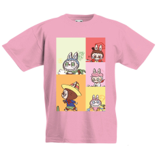  Labubu - Színes karakter kollázs gyerek póló