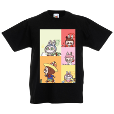  Labubu - Színes karakter kollázs gyerek póló