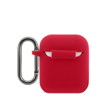Lacoste Glossy Printing Logo AirPods 1/2 szilikon tok, piros audió kellék