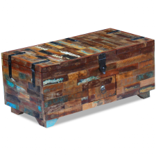 ládika dohányzóasztal tömör újrahasznosított fa 80x40x35 cm bútor