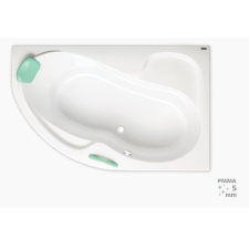  Laguna Fortuna Plus 150x100x46cm akril asszimetrikus kád, jobbos 170 l kád, zuhanykabin