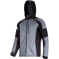 Lahti Pro Softshell kabát kapucnival szürke-fekete-piros, "xl", ce, lahti (L4092304) munkaruha