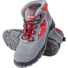 Lahti Pro Szarvasbőr/Oxford Szürke-Piros Csizma, S1P Src, 46 (L3011946)