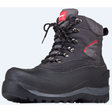 Lahti Pro Szarvasbőr/Oxford Szürke-Piros Hócsizma, 46 (L3080146)