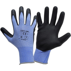  LAHTI PRO - Védőkesztyű FEKETE/KÉK latex réteggel - 9-as méret (buborékfólia)