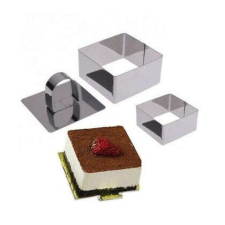 Lakatos István E.V. Rozsdamentes acél négyzet alakú sütemény (Mousse) forma edény