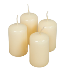  Lakkozott adventi gyertya 70x40mm ecru 4db/csom (db ár) dekorációs kellék