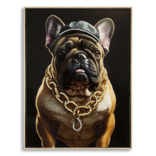 Lakkozott falfestmény kerettel bully c/karnis 62x4x82cm grafika, keretezett kép