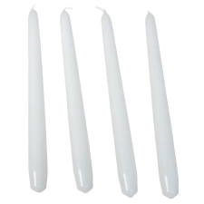  Lakkozott szálas gyertya 240x22mm fehér 10db/csom (db ár) dekorációs kellék