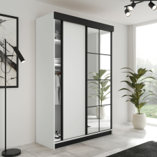  Lamaro Tolóajtós Szekrény tükörrel 138x205cm - fehér bútor