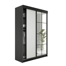  Lamaro Tolóajtós Szekrény tükörrel 138x205cm - grafit &amp; feher bútor