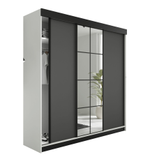  Lamaro Tolóajtós Szekrény tükörrel 200x205cm - fehér&amp; grafit bútor