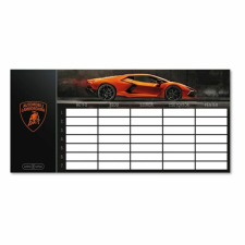 Lamborghini órarend - Revuelto narancssárga autós - hosszúkás órarend