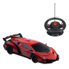  Lamborghini Veneo autó, világítással, kormánykerékkel és távirányítóval, 54.5x24x23cm, piros színű