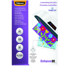  Lamináló fólia, A3, 80 mikron, fényes, 100 db/doboz, Fellowes® lamináló fólia