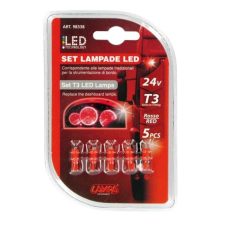 Lampa 24V T3, 1 LED dióda, piros színű, 5db (0198338) (LA0198338) autóalkatrész