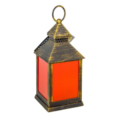Lámpás antik LED-es elemes (elem nélkül) M23cm dekorációs kellék
