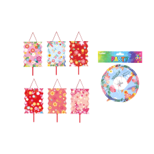 Lampion henger 16 cm virágmintás party kellék