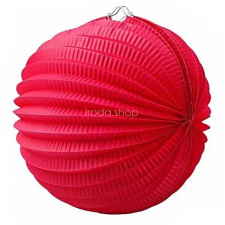 . Lampion, kerek, 22 cm, piros party kellék