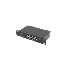 Lanberg 8x 100MB POE+/2X 1GB UNMANAGED RACK 10&quot;/19&quot; GIGABIT ETHERNET 120W hub és switch