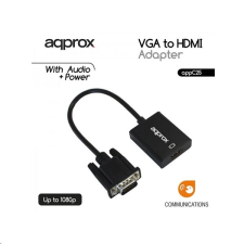 Lanberg APPROX VGA -> HDMI adapter + audio bemenet (APPC25) (APPC25) kábel és adapter