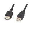 Lanberg CA-USBE-10CC-0050-BK USB kábel 5 M USB 2.0 USB A Fekete