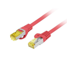 Lanberg CAT6A S/FTP LSZH kábel 0.5m piros (PCF6A-10CU-0050-R) kábel és adapter